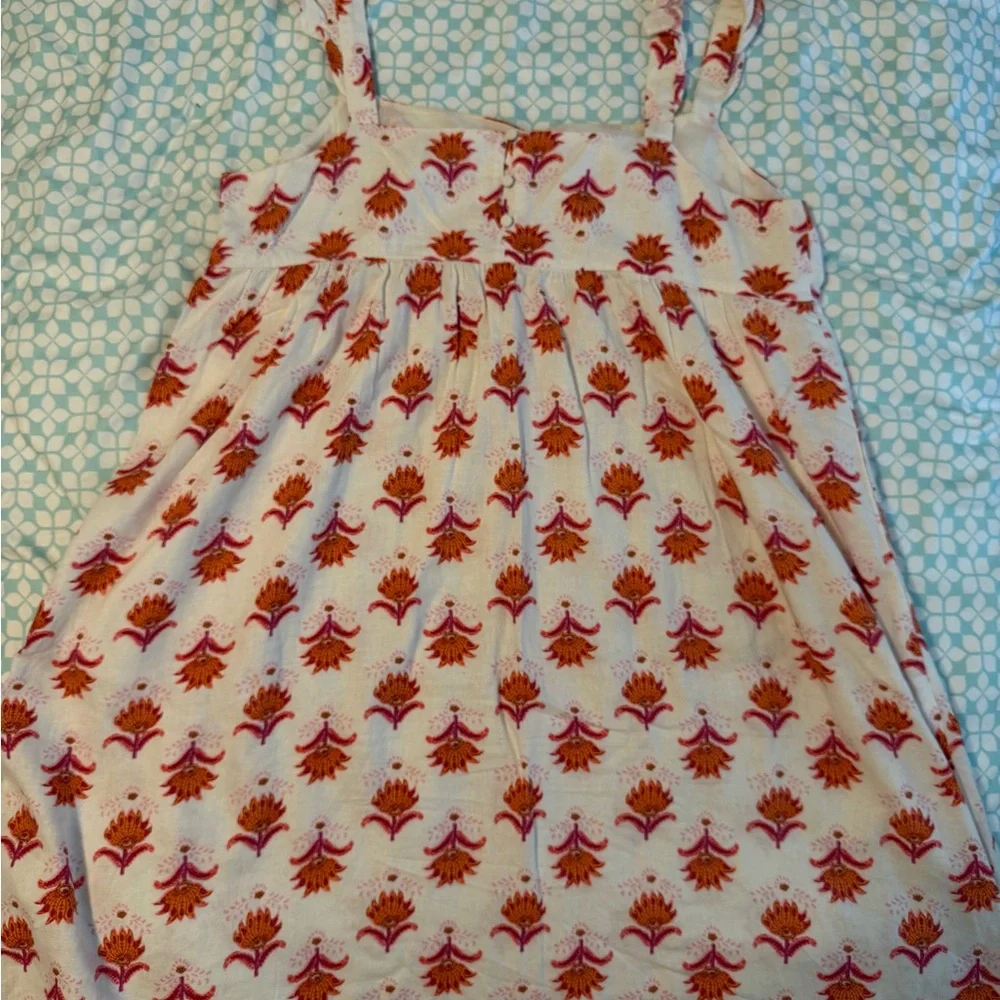 Linen blend ruffle-strap mini dress - Picture 2 of 6